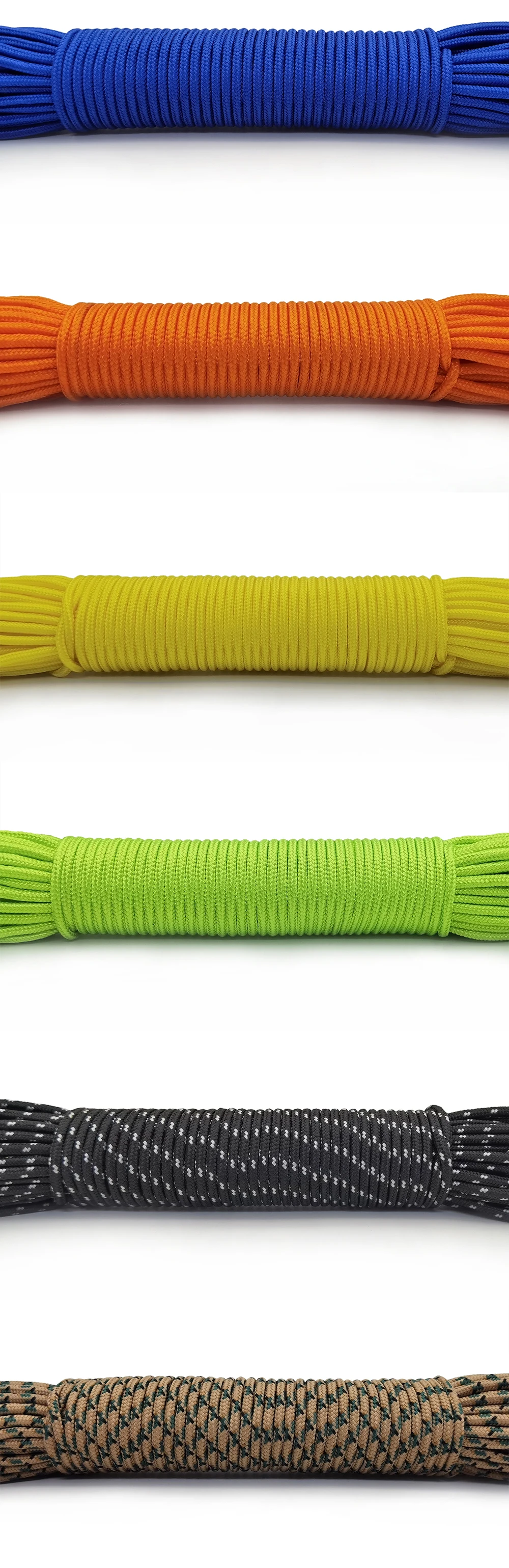 100ft 3mm Paracord Lanyard Rope Parachute Cord Hiking Camping Clothesline Tactical Bracelet Accessory Bracelet One Core