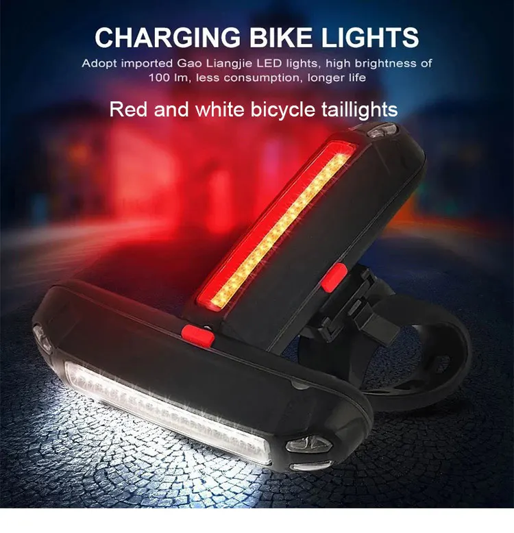 Ultra Bright Bike Tail Light USB Rechargeable Bicycle LED Rear Lamp for Road MTB Helmets Easy to Install for Safety