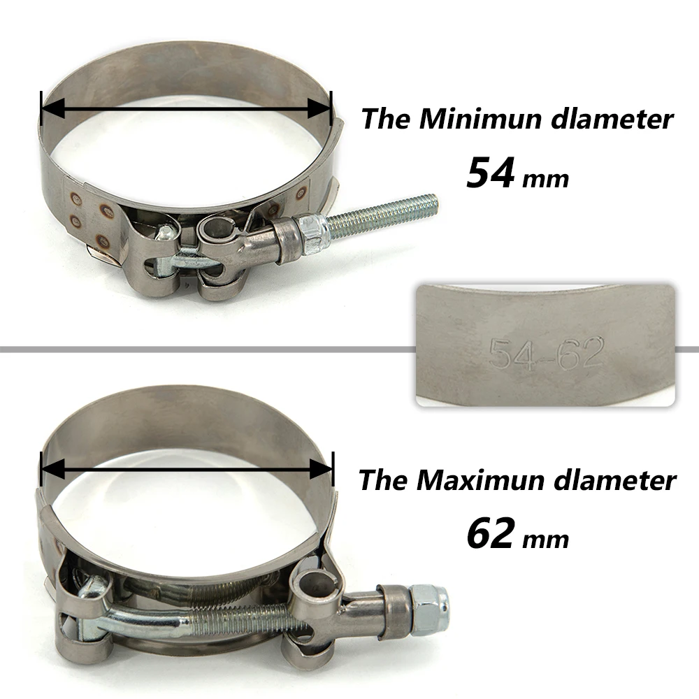 1 Pc 2.0" 2.25" 2.5" 2.75" 3.0" 3.25" 3.5" 4.0" T-Bolt Exhaust Clamp Intake Turbo Exhaust Intercooler Silicone Coupler