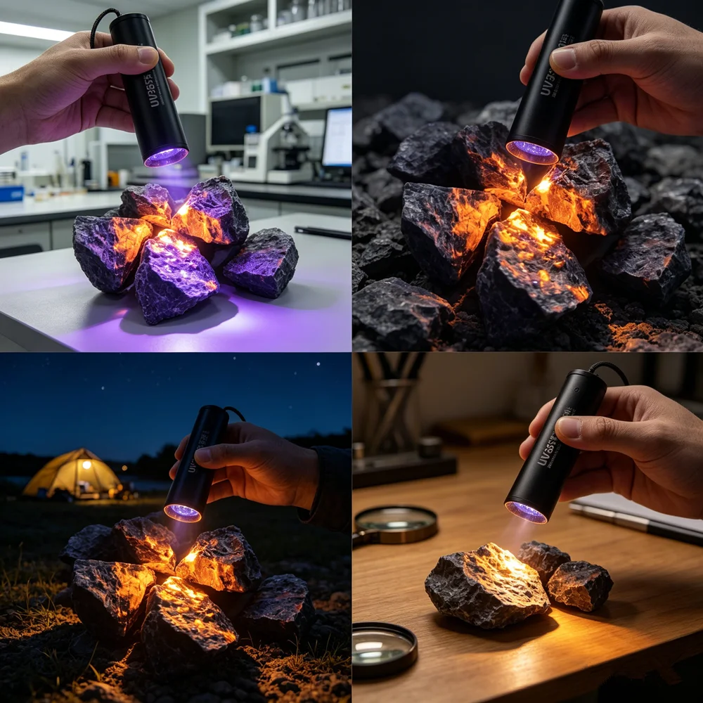 Natural Yooperlites Flame Stone Syenite Decor Stone Fluorescent Sodalite Mineral Rough Crystal Long-wave UV Collection Specimens