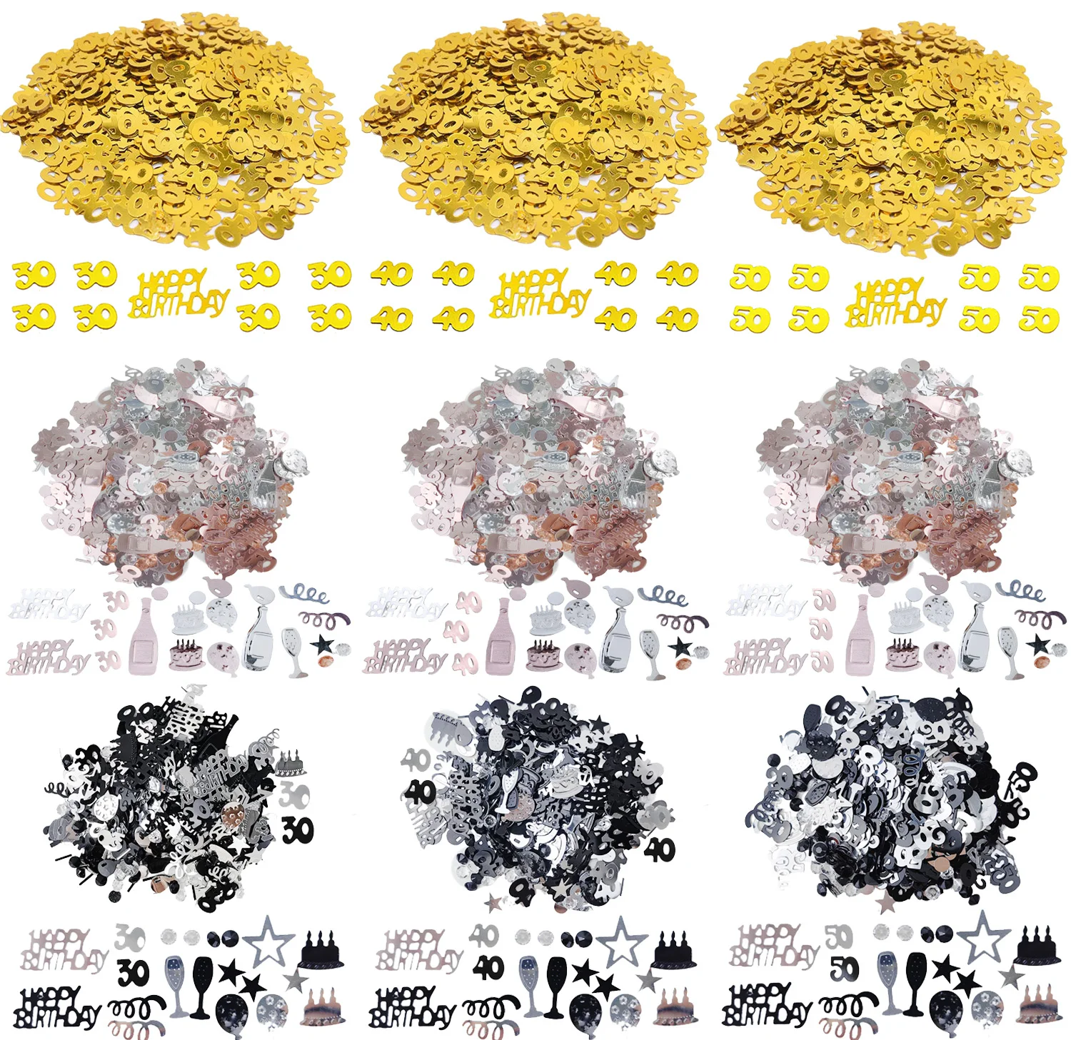 15g/pack Confetti Gold Happy Birthday Number Figure 16 18 20 21 25 30 40 50 60 Table Confetti Decor Anniversary Party Supplies