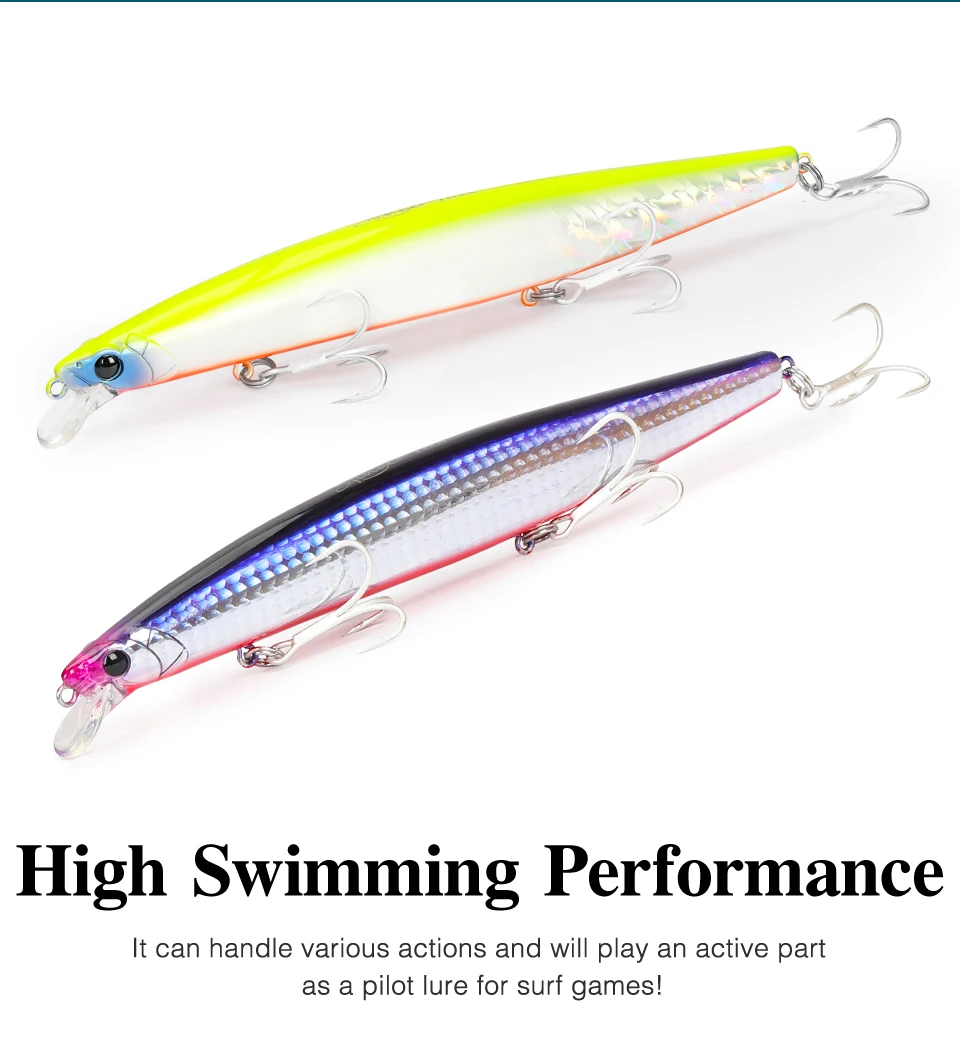 TSURINOYA STINGER 163S Ultra Long Casting Sinking Saltwater Minnow 163mm 34.2g Sea Fishing Lure Artificial Large Hard Baits
