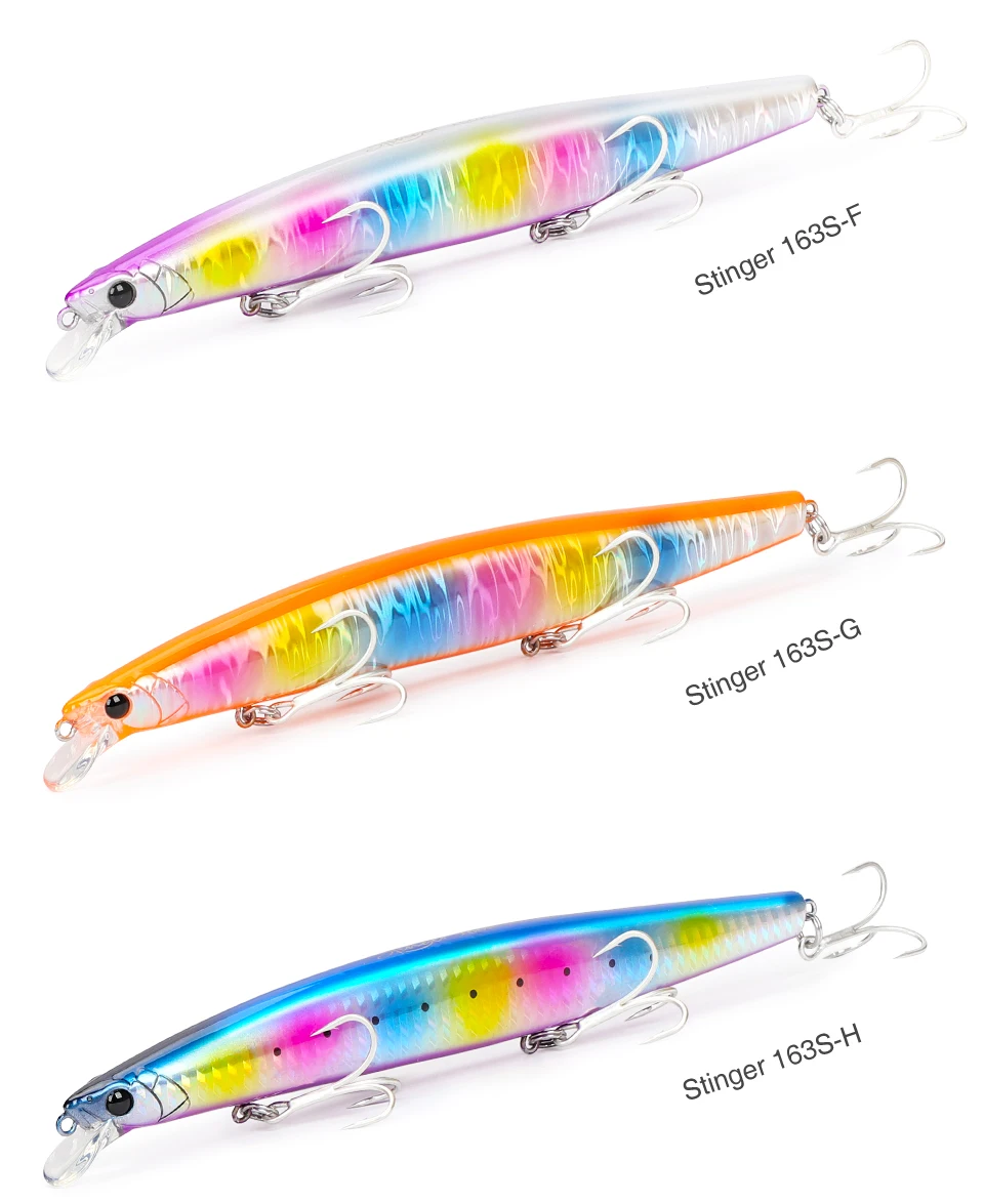 TSURINOYA STINGER 163S Ultra Long Casting Sinking Saltwater Minnow 163mm 34.2g Sea Fishing Lure Artificial Large Hard Baits