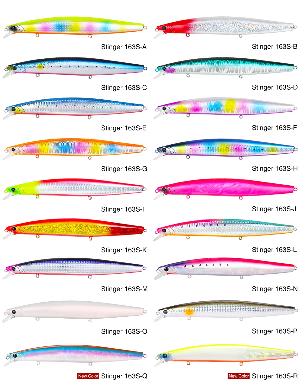 TSURINOYA STINGER 163S Ultra Long Casting Sinking Saltwater Minnow 163mm 34.2g Sea Fishing Lure Artificial Large Hard Baits