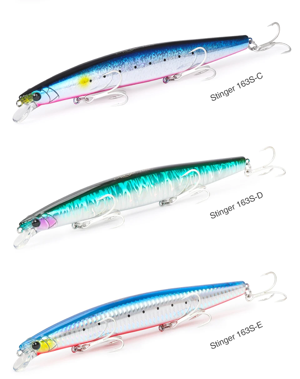 TSURINOYA STINGER 163S Ultra Long Casting Sinking Saltwater Minnow 163mm 34.2g Sea Fishing Lure Artificial Large Hard Baits