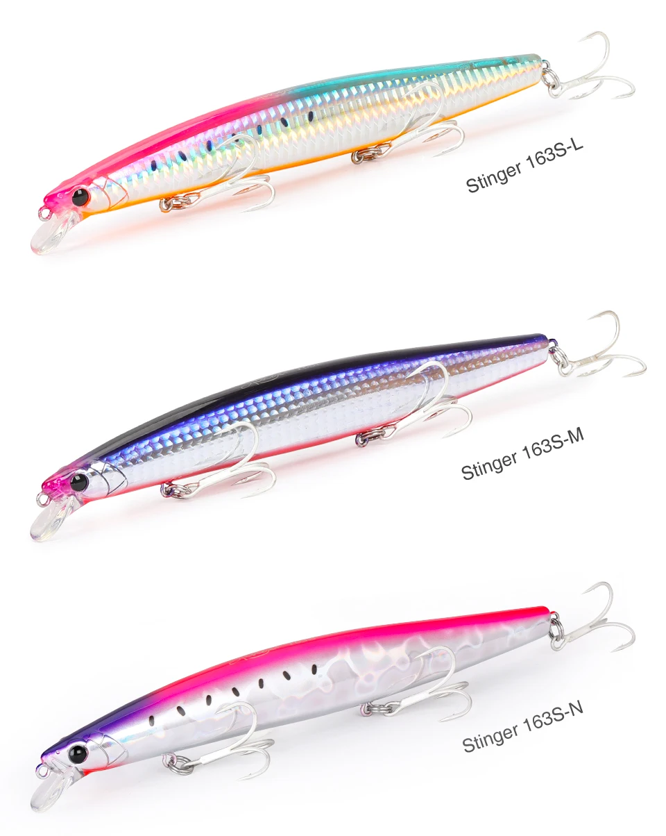 TSURINOYA STINGER 163S Ultra Long Casting Sinking Saltwater Minnow 163mm 34.2g Sea Fishing Lure Artificial Large Hard Baits