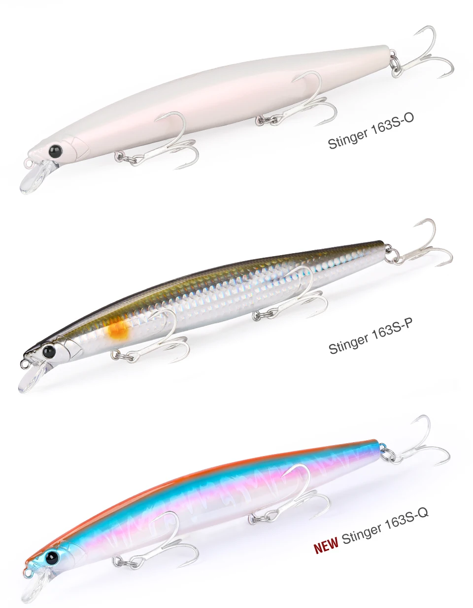 TSURINOYA STINGER 163S Ultra Long Casting Sinking Saltwater Minnow 163mm 34.2g Sea Fishing Lure Artificial Large Hard Baits