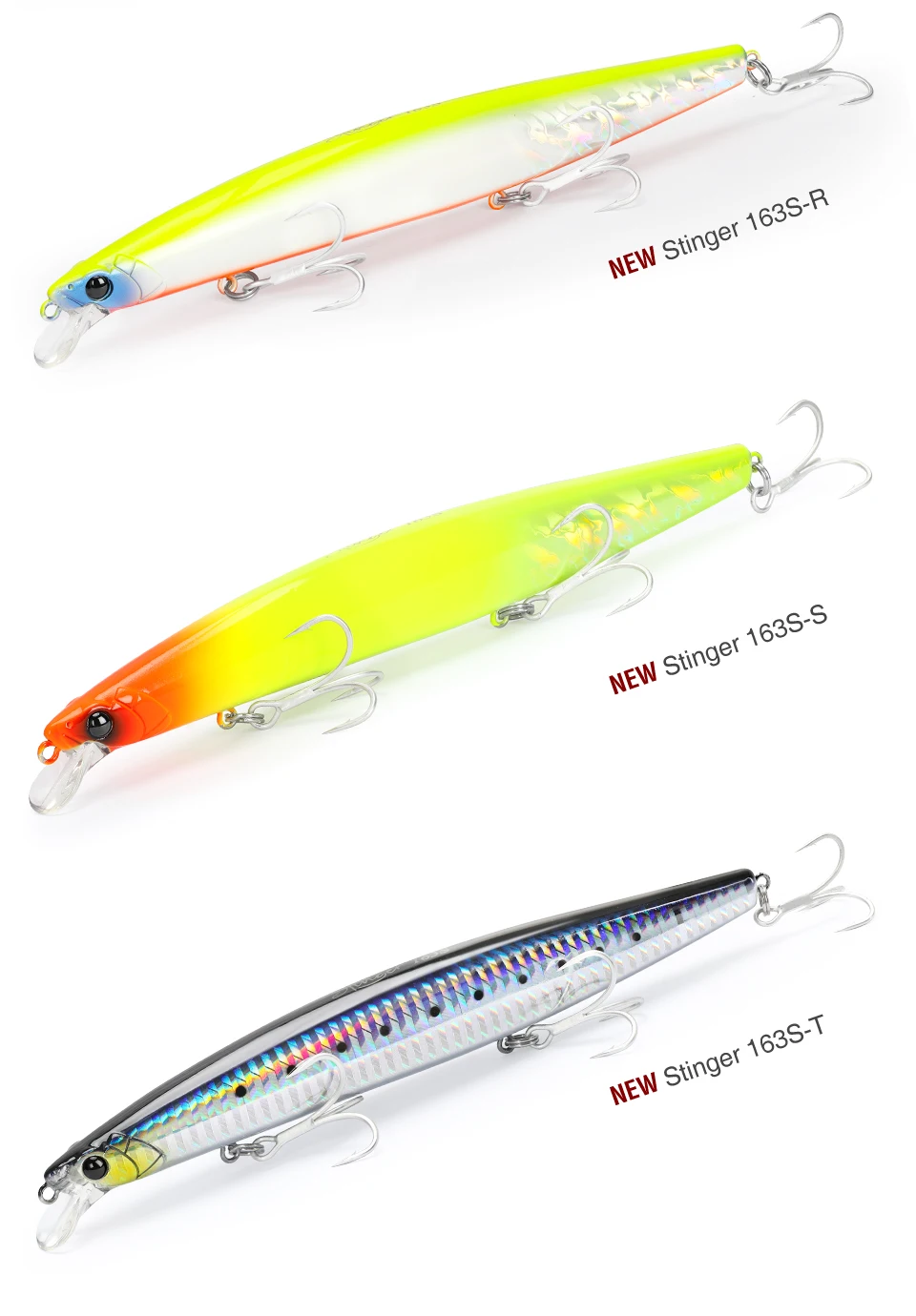 TSURINOYA STINGER 163S Ultra Long Casting Sinking Saltwater Minnow 163mm 34.2g Sea Fishing Lure Artificial Large Hard Baits