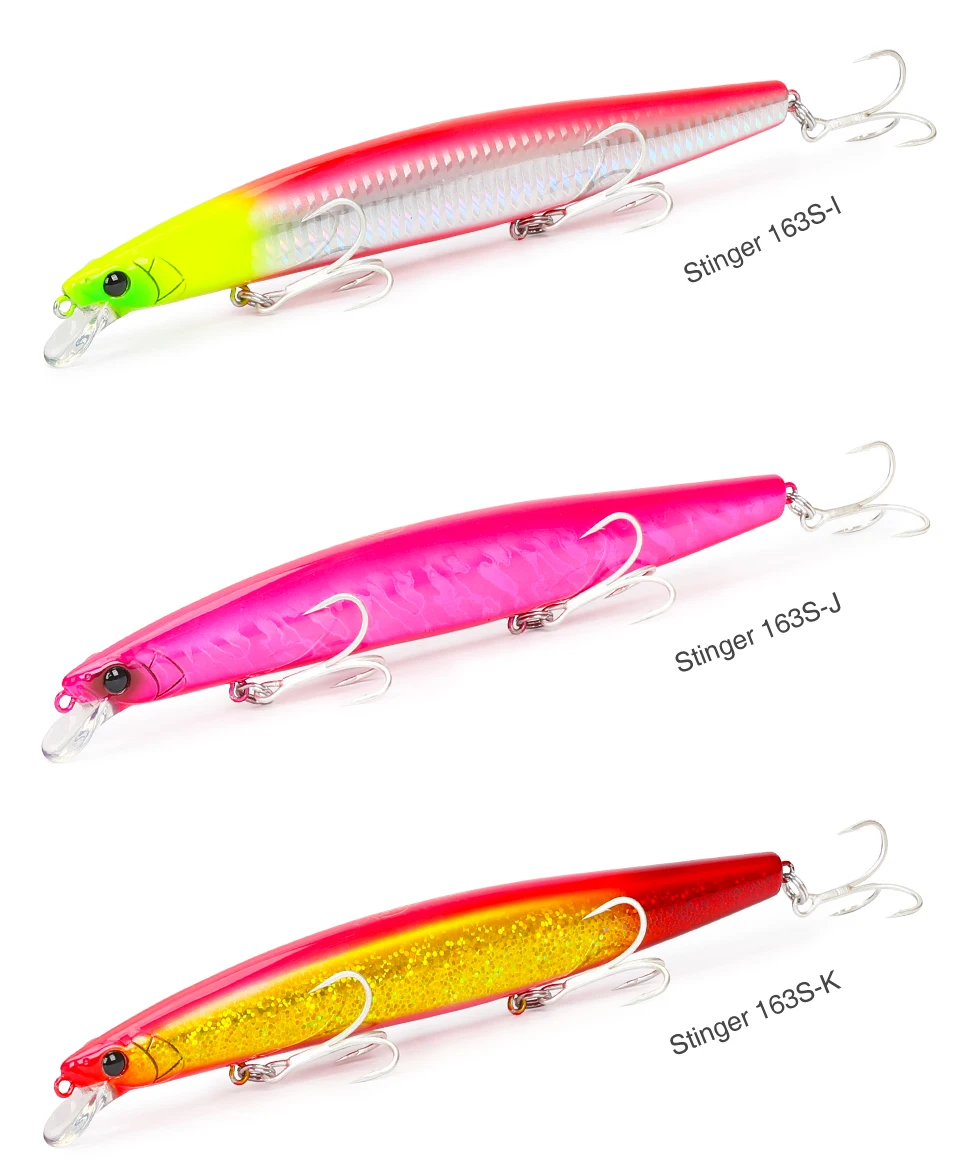 TSURINOYA STINGER 163S Ultra Long Casting Sinking Saltwater Minnow 163mm 34.2g Sea Fishing Lure Artificial Large Hard Baits