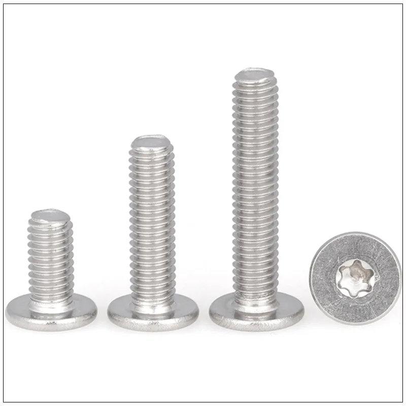 10pcs/lot M1.6 M2 M2.5 M3 M4 M5 M6 M8 304 Stainless Steel CM Six-Lobe Torx Ultra Thin Super Low Flat Wafer Head Screw Bolt