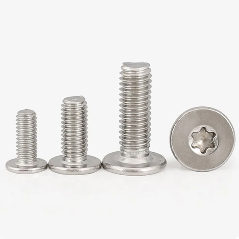 10pcs/lot M1.6 M2 M2.5 M3 M4 M5 M6 M8 304 Stainless Steel CM Six-Lobe Torx Ultra Thin Super Low Flat Wafer Head Screw Bolt
