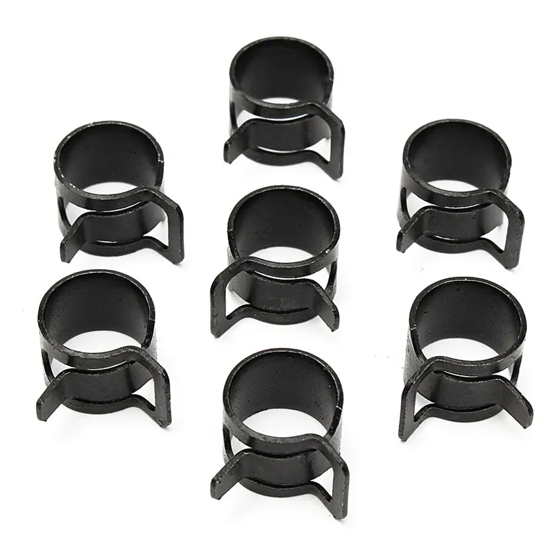 Free shipping 10pcs Hose Clamps Fuel Hose Line Water Pipe Clamp Hoops Air Tube Fastener Spring Clips M6-32mm