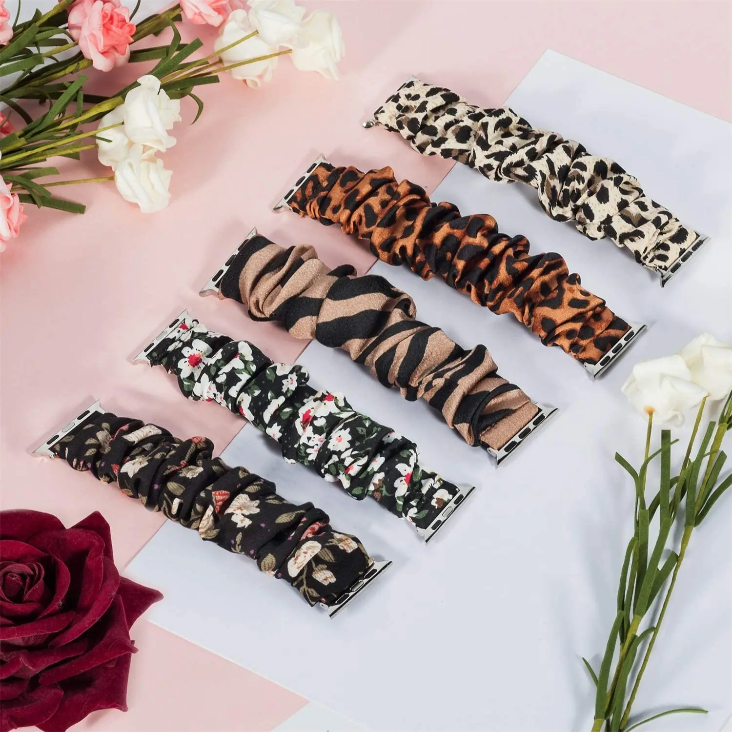 Leopard Strap For Apple Watch Band 40mm 44mm 42mm 49mm Elastic Nylon Bracelet IWatch Ultra 3 Series 11 10 SE 6 7 8 9 45mm 41mm