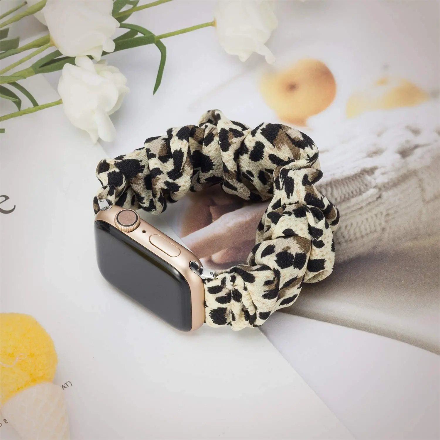 Leopard Strap For Apple Watch Band 40mm 44mm 42mm 49mm Elastic Nylon Bracelet IWatch Ultra 3 Series 11 10 SE 6 7 8 9 45mm 41mm