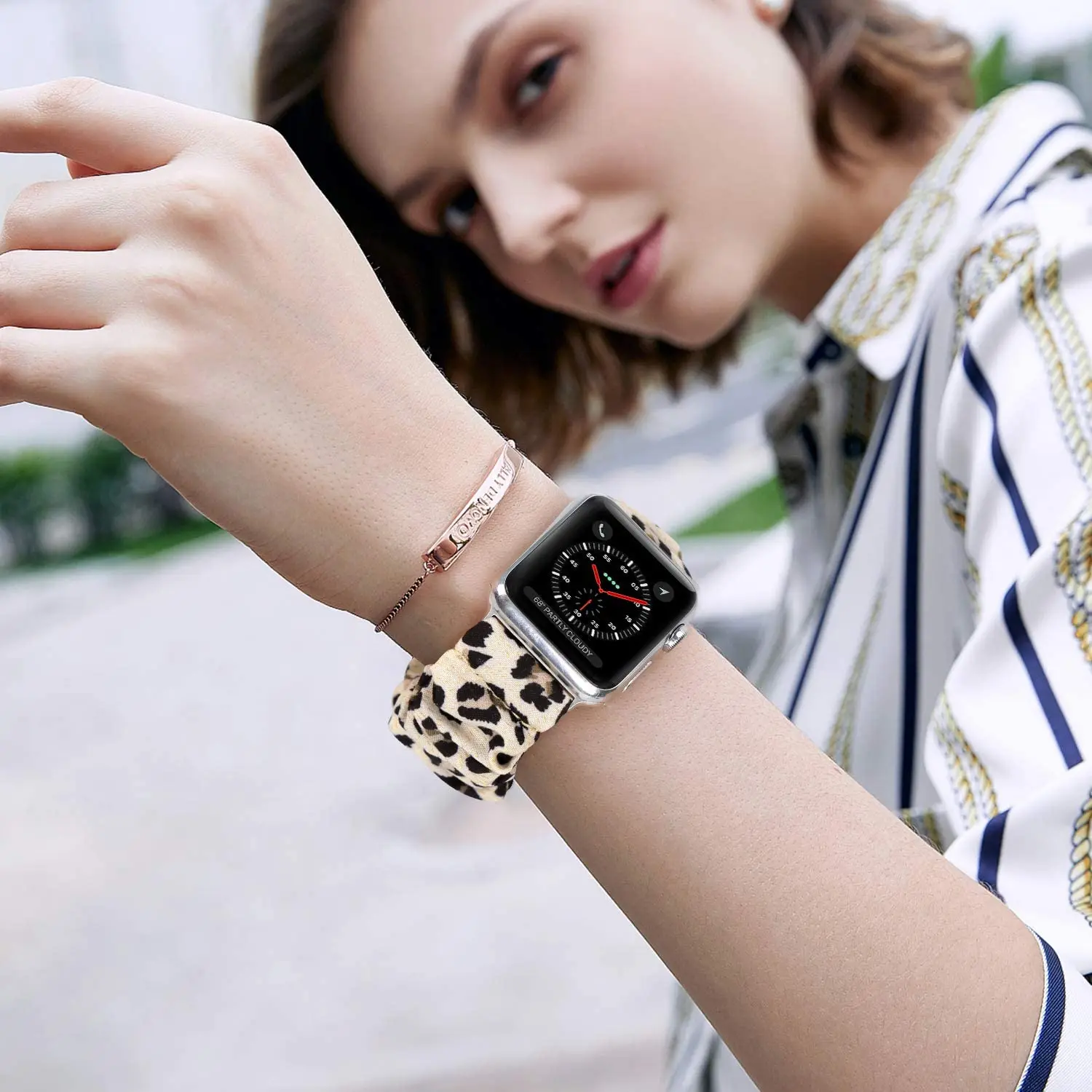 Leopard Strap For Apple Watch Band 40mm 44mm 42mm 49mm Elastic Nylon Bracelet IWatch Ultra 3 Series 11 10 SE 6 7 8 9 45mm 41mm