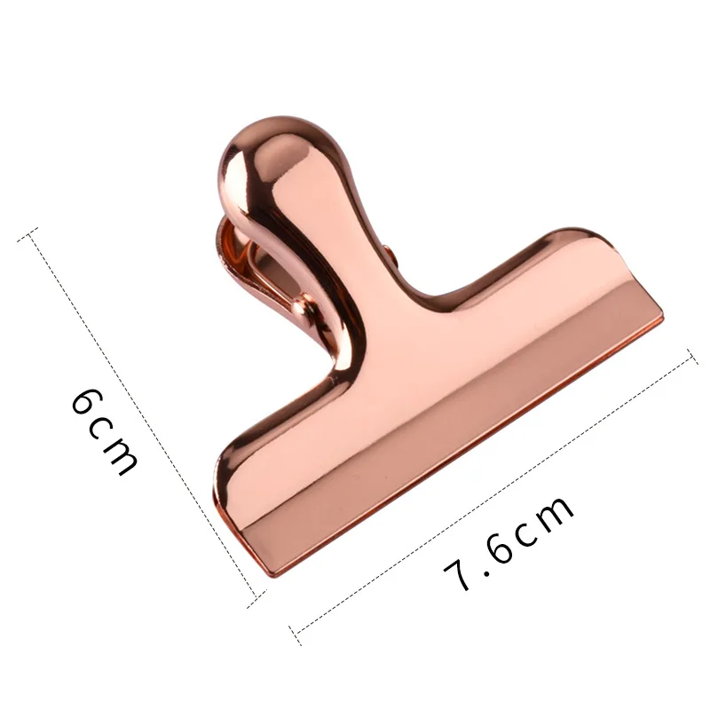 Beautiful Spring Clips Luxurious Rose Gold Metal Clip Paper Organizer Student Teacher Stationery