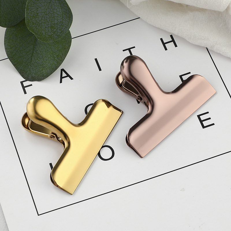 Beautiful Spring Clips Luxurious Rose Gold Metal Clip Paper Organizer Student Teacher Stationery
