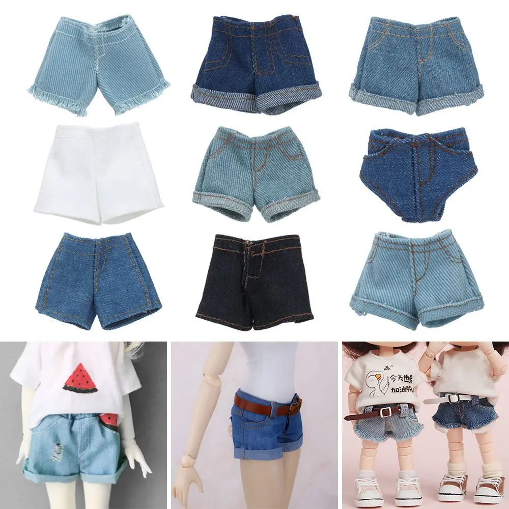 2022 Newest Multi Style Denim 11.5"Jeans Bottoms Shorts For Doll Clothes Outfits Short Pants For Blythe 1/6 Dolls Accessories