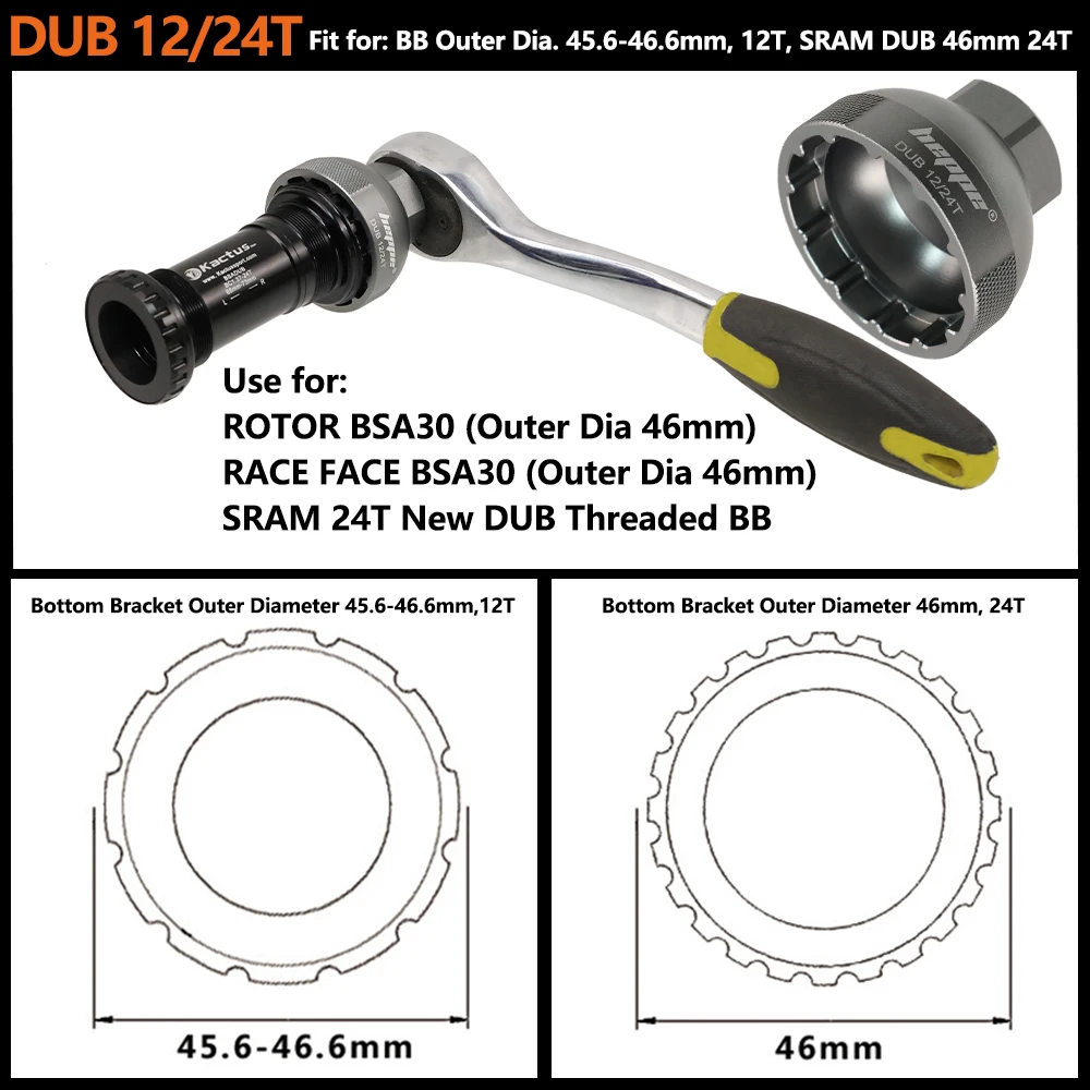 Bike Bottom Bracket Install and Removal Tool BB Puller Tool Kit Bike Repairing Tool Set for Bottom Bracket BBR60 GXP DUB BB52 XT