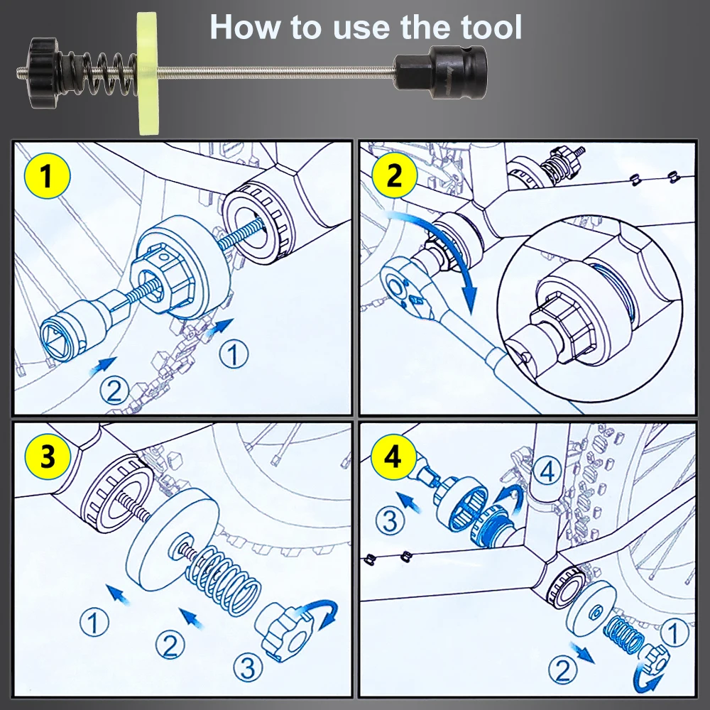 Bike Bottom Bracket Install and Removal Tool BB Puller Tool Kit Bike Repairing Tool Set for Bottom Bracket BBR60 GXP DUB BB52 XT