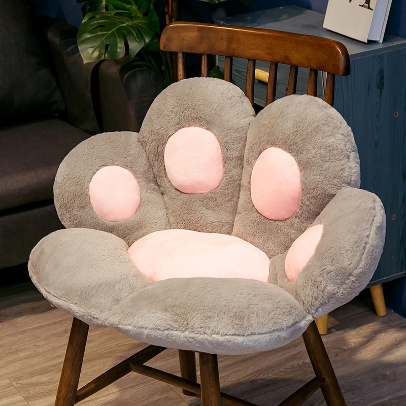 70cm Kawaii Plush Bear Paw Mat Cute Animal Bear Cat Foot Pillow Heart Plush Cushion Stuffed Soft Toys for Home Decor Gifts