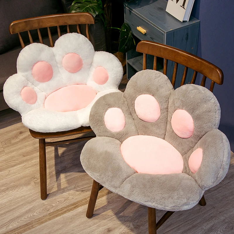70cm Kawaii Plush Bear Paw Mat Cute Animal Bear Cat Foot Pillow Heart Plush Cushion Stuffed Soft Toys for Home Decor Gifts