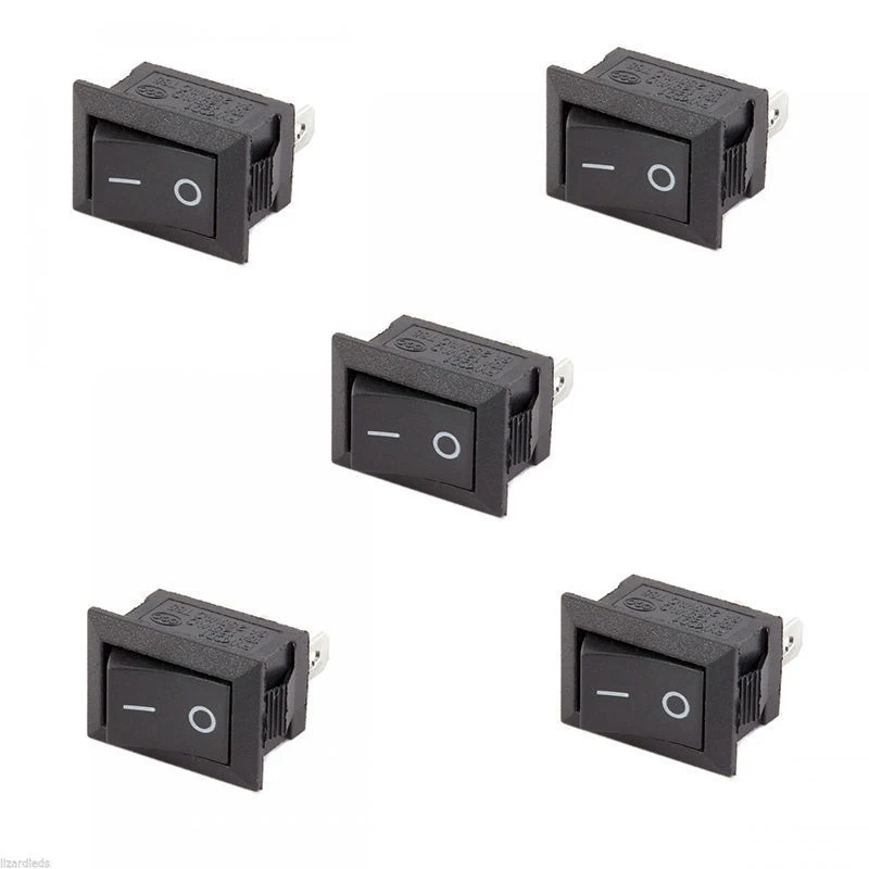 10Pcs Auto Car Truck Boat Round Rocker DC 250V 3A 2-Pin ON/OFF Toggle SPST Switches Rocker Switch 10*15mm