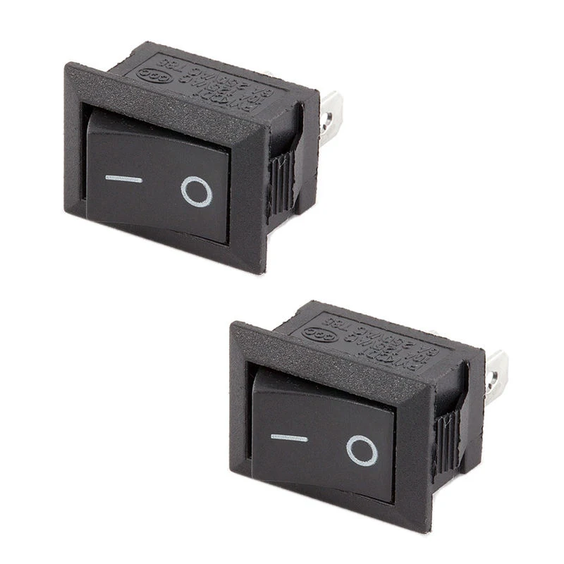 10Pcs Auto Car Truck Boat Round Rocker DC 250V 3A 2-Pin ON/OFF Toggle SPST Switches Rocker Switch 10*15mm