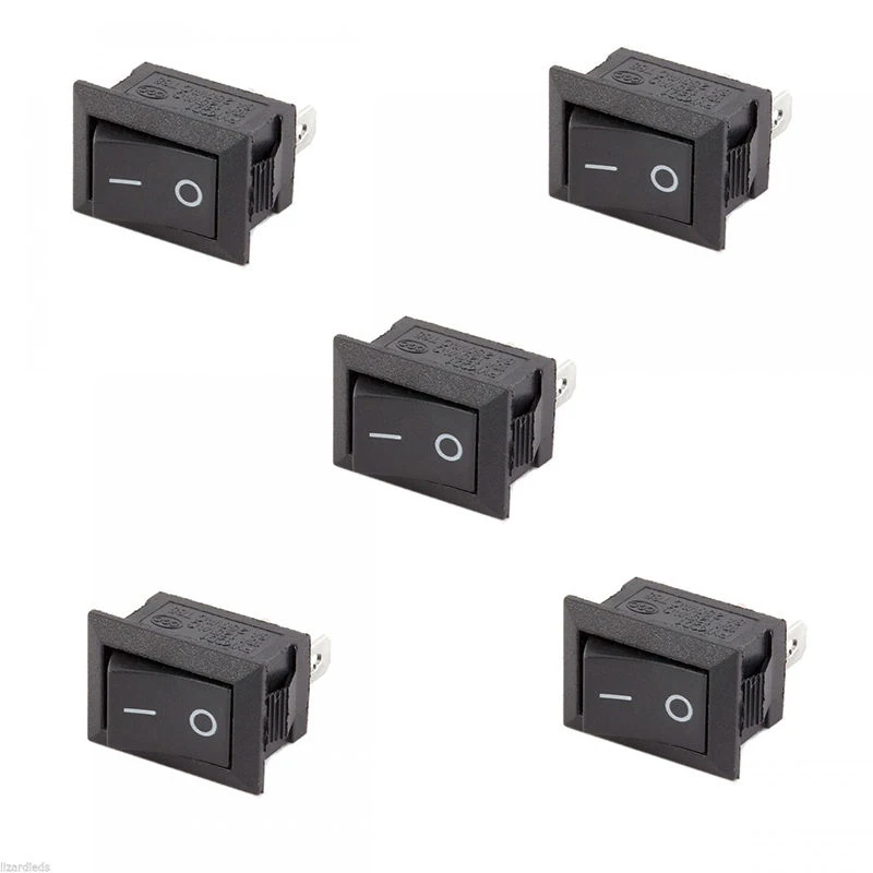 10Pcs Auto Car Truck Boat Round Rocker DC 250V 3A 2-Pin ON/OFF Toggle SPST Switches Rocker Switch 10*15mm