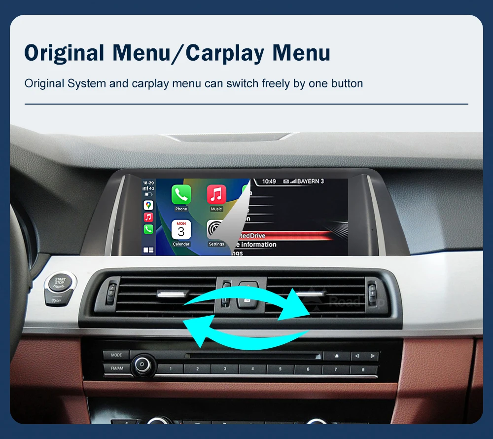 10.25 1920*720 Multimedia Display For BMW 5 Series F10 F11 2011-2017 CIC NBT Touch Screen Wireless Carplay Android auto