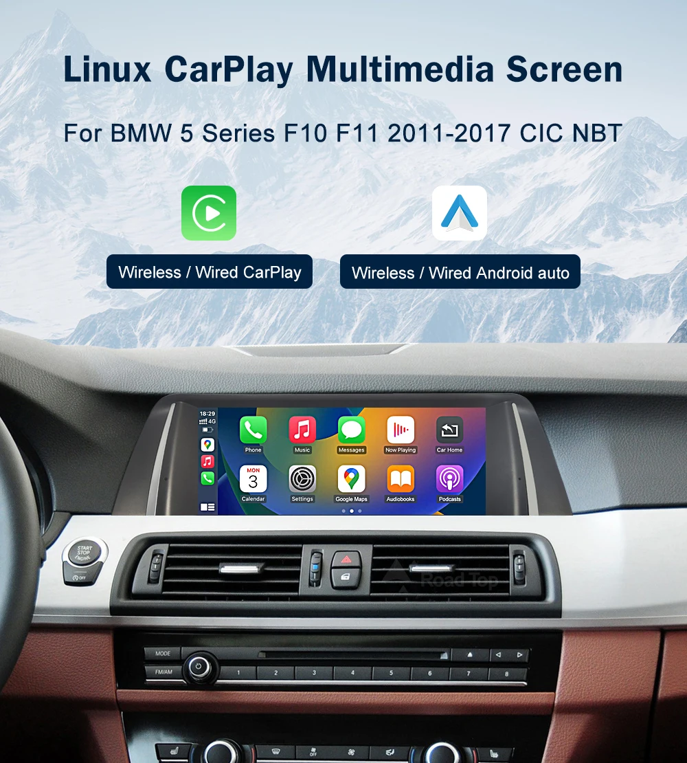 10.25 1920*720 Multimedia Display For BMW 5 Series F10 F11 2011-2017 CIC NBT Touch Screen Wireless Carplay Android auto