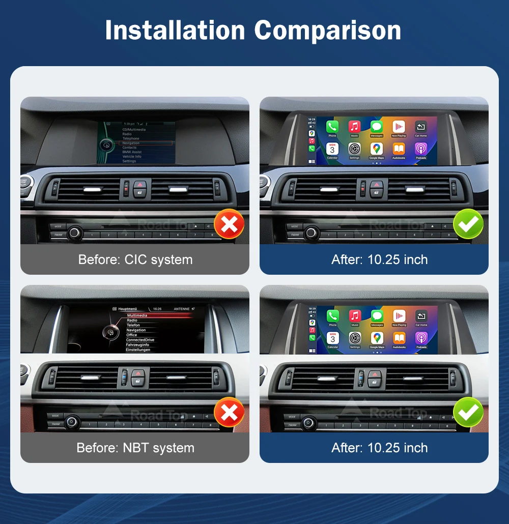 10.25 1920*720 Multimedia Display For BMW 5 Series F10 F11 2011-2017 CIC NBT Touch Screen Wireless Carplay Android auto
