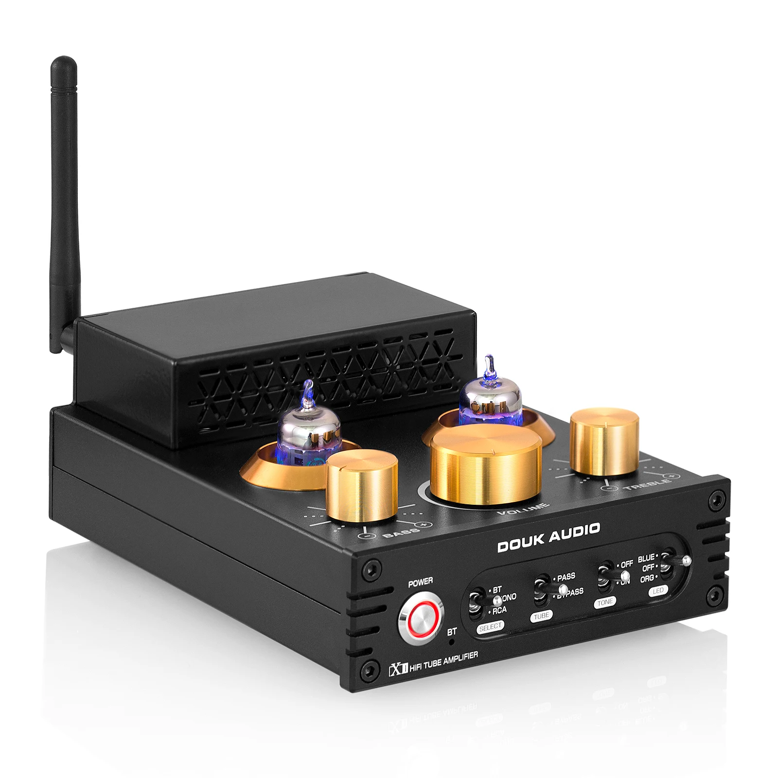 Nobsound HiFi GE5654 Vacuum Tube Amplifier Stereo Bluetooth 5.0 Receiver Amp MM Phono Power Amp for Turntables APTX-HD 160W+160W