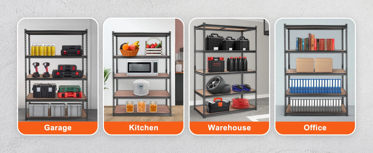 SucceBuy 5 Layers Standing Storage Shelving Unit Heavy Duty Organizer Metal Rack for Kitchen Living Room Warehouse Flower Stand
