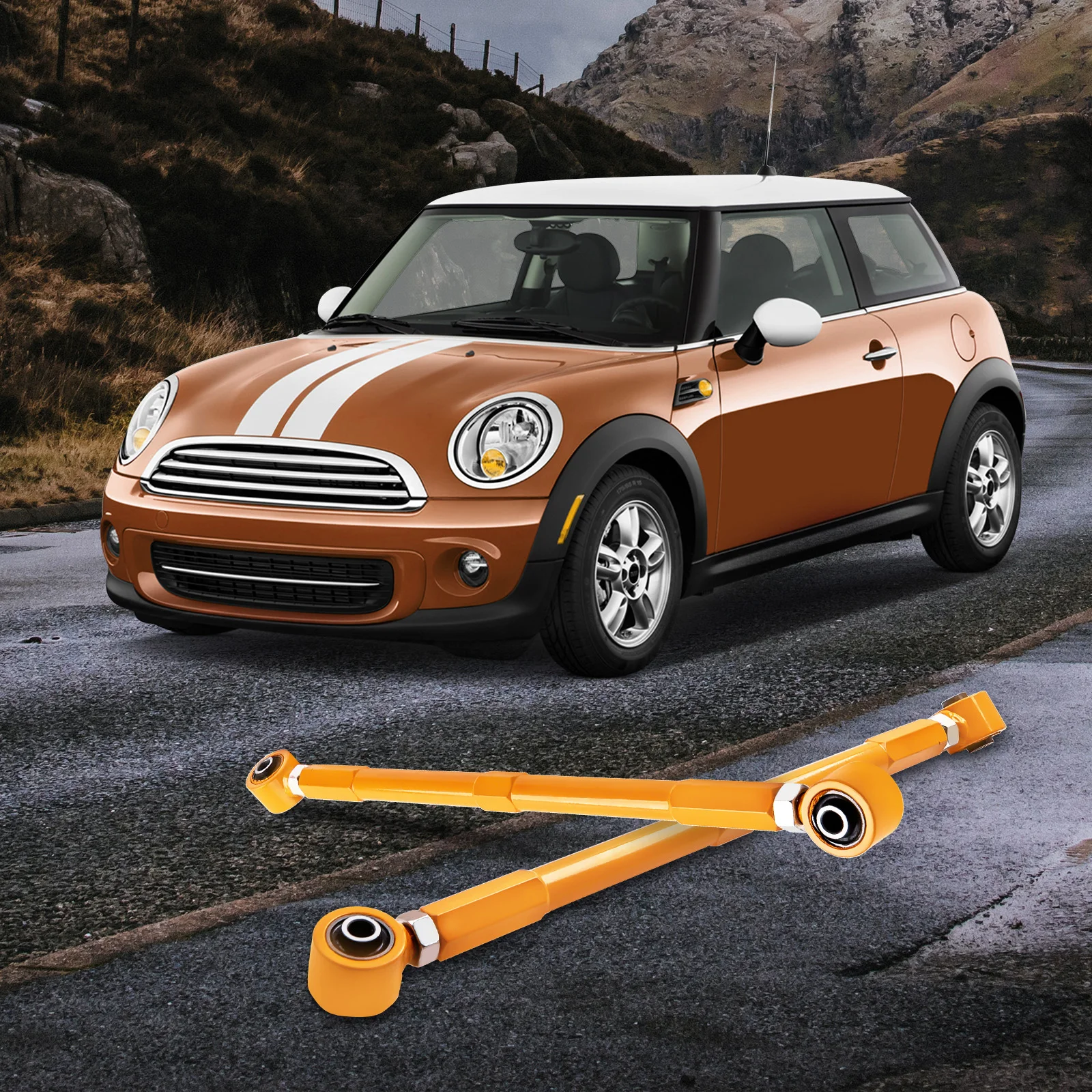 2-Piece Adjustable Control Camber Arm Kit for Mini Cooper R50 R52 R53 R56 R57 Rear Lower Set