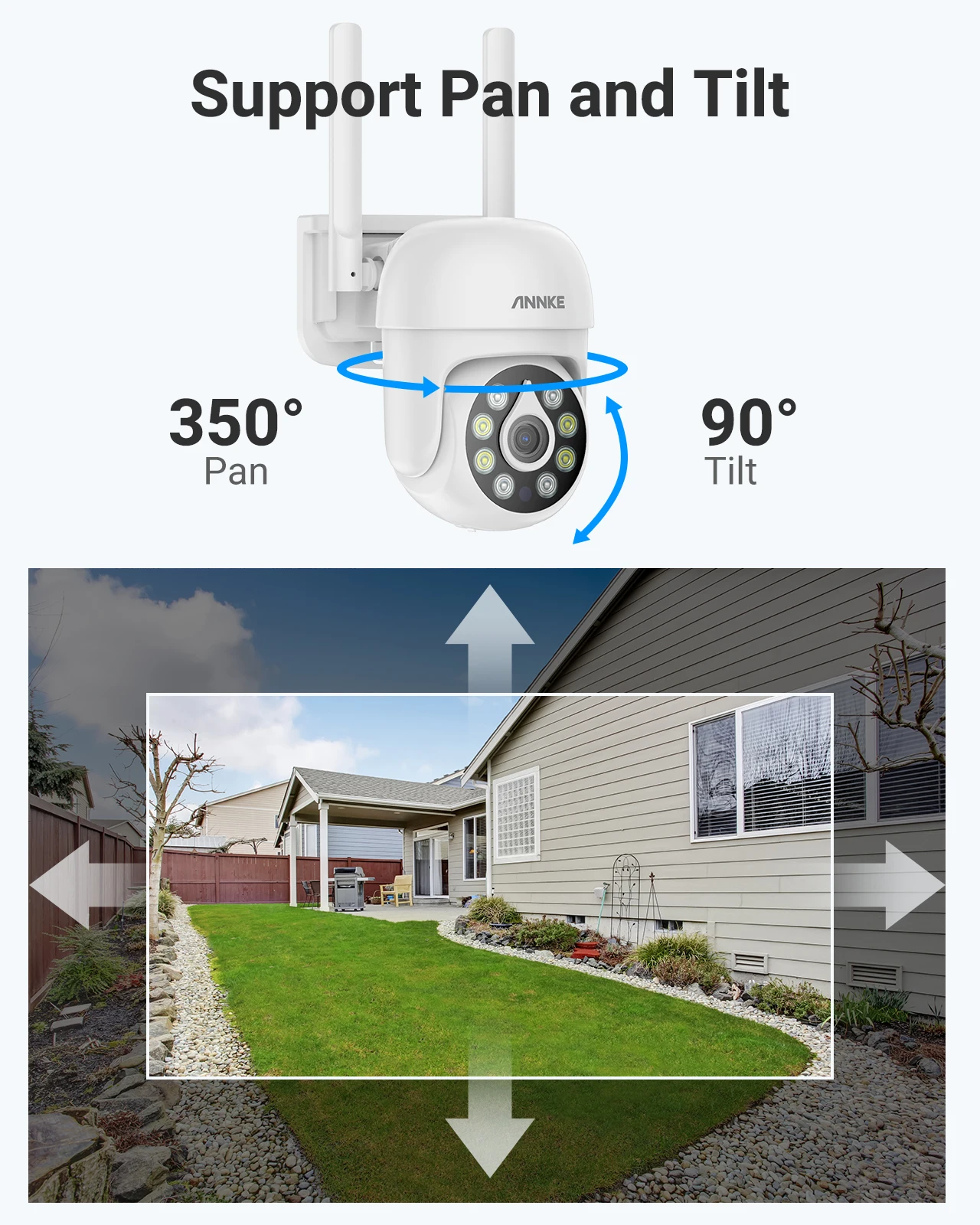 Annke 2Pcs H.264+ 5MP Wireless Camera Video Surveillance Camera Two Way Audio WIFI IP Security Camera 3.6MM IP66 Weatherproof