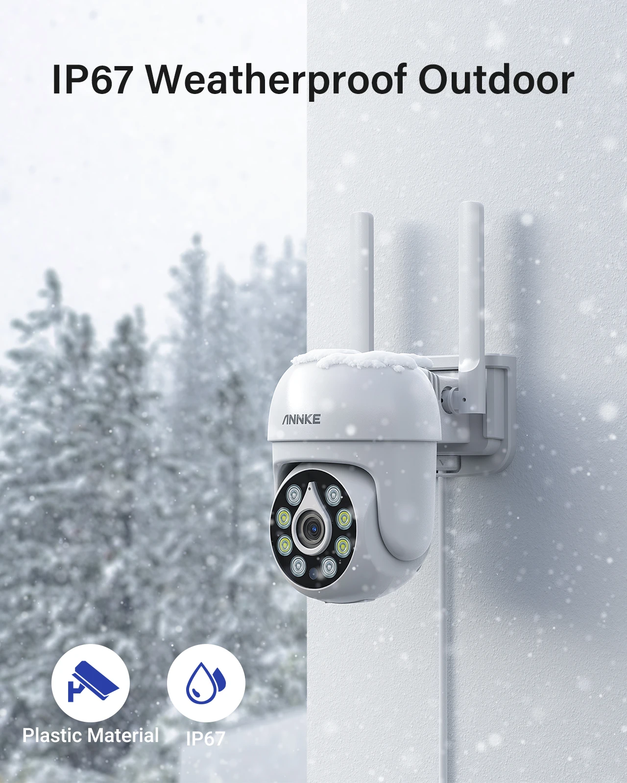 Annke 2Pcs H.264+ 5MP Wireless Camera Video Surveillance Camera Two Way Audio WIFI IP Security Camera 3.6MM IP66 Weatherproof