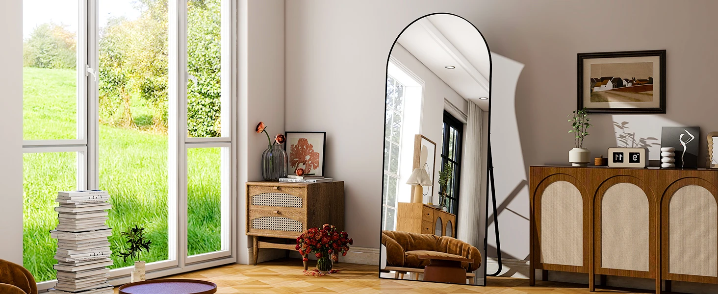 26" x 71" Full Length Mirror - Aluminum Alloy Frame Full Body Mirror - Extra Large Floor Mirrors for Bedroom, Living Room
