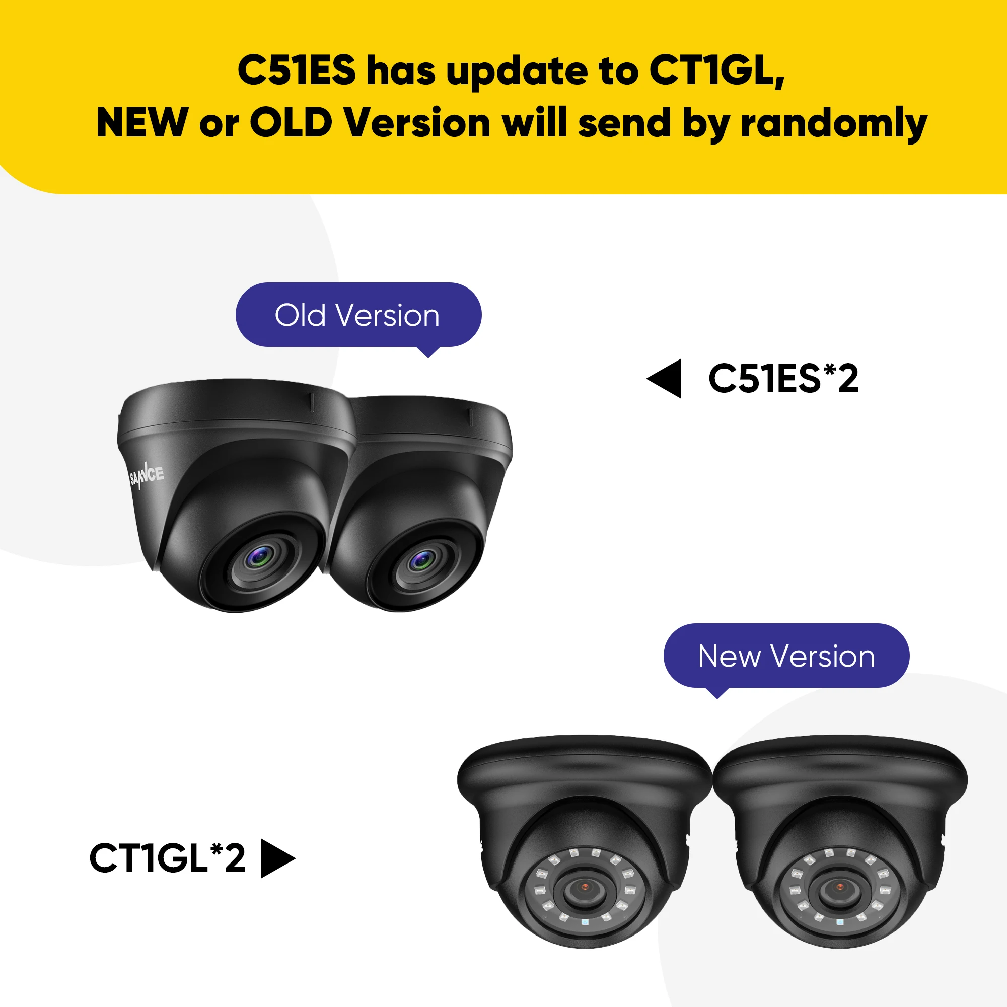 SANNCE 2pcs AHD 1080P HD 2.0MP CCTV Security Cameras H.264 Waterproof Indoor/ Outdoor Dome Surveillance Cameras set Black Color