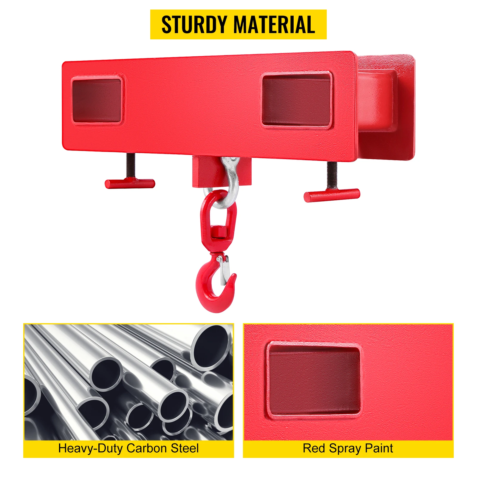SucceBuy Forklift Lifting Hoist Swivel Hook Mobile Crane 4400 lbs 2 Ton Lift Mobile Crane Attachments for Garage Workshop