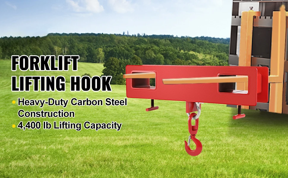 SucceBuy Forklift Lifting Hoist Swivel Hook Mobile Crane 4400 lbs 2 Ton Lift Mobile Crane Attachments for Garage Workshop