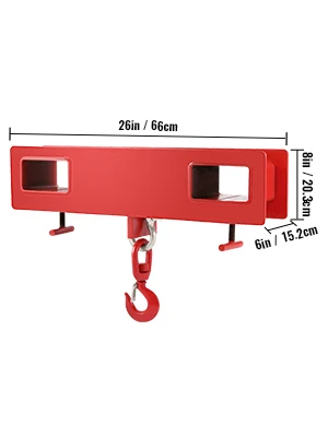 SucceBuy Forklift Lifting Hoist Swivel Hook Mobile Crane 4400 lbs 2 Ton Lift Mobile Crane Attachments for Garage Workshop