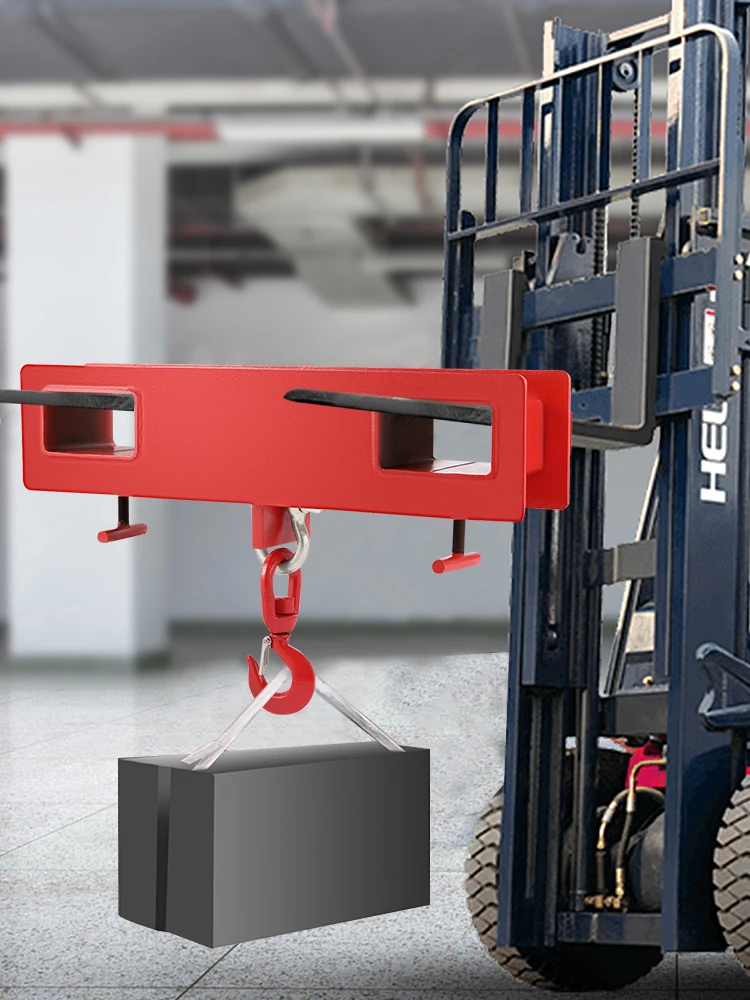 SucceBuy Forklift Lifting Hoist Swivel Hook Mobile Crane 4400 lbs 2 Ton Lift Mobile Crane Attachments for Garage Workshop