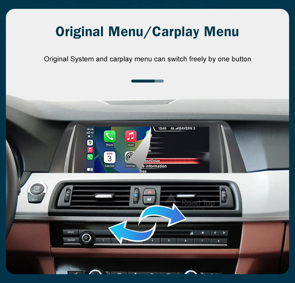RoadTop 12.3 inch For BMW 5 Series 2011-2017 F10 F11 Linux HD Screen, Car Stereo Touchscreen, Support Wireless CarPlay, Android Auto, Mirrorlink, Retains OEM