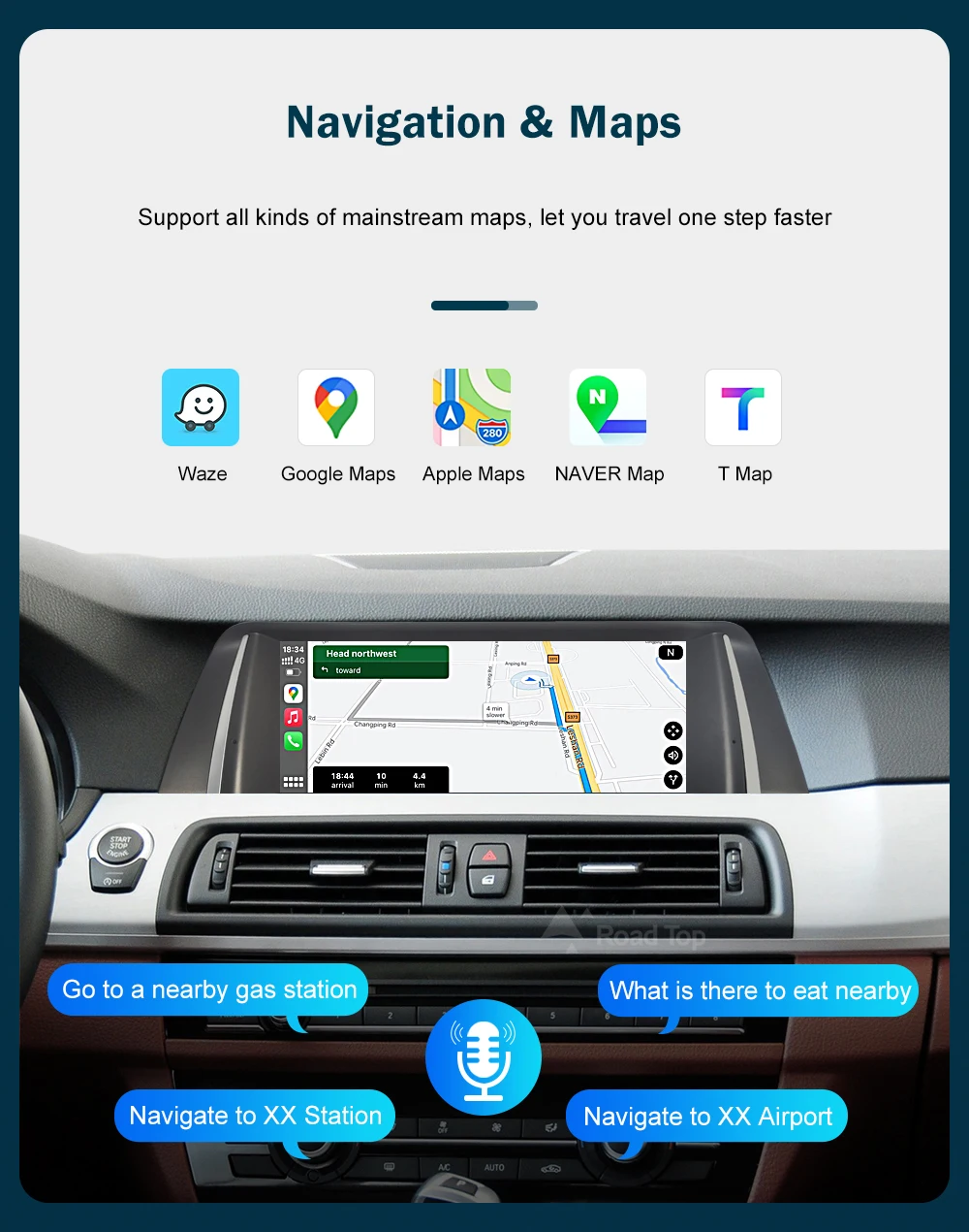 RoadTop 12.3 inch For BMW 5 Series 2011-2017 F10 F11 Linux HD Screen, Car Stereo Touchscreen, Support Wireless CarPlay, Android Auto, Mirrorlink, Retains OEM