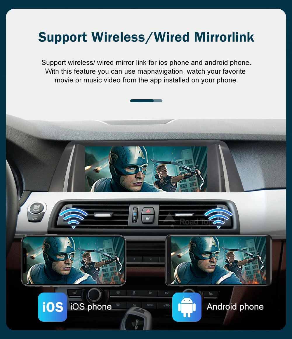 RoadTop 12.3 inch For BMW 5 Series 2011-2017 F10 F11 Linux HD Screen, Car Stereo Touchscreen, Support Wireless CarPlay, Android Auto, Mirrorlink, Retains OEM