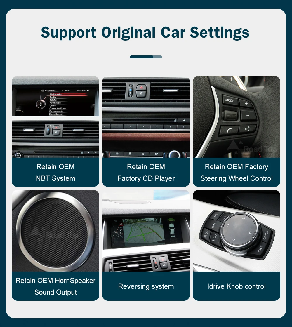 RoadTop 12.3 inch For BMW 5 Series 2011-2017 F10 F11 Linux HD Screen, Car Stereo Touchscreen, Support Wireless CarPlay, Android Auto, Mirrorlink, Retains OEM
