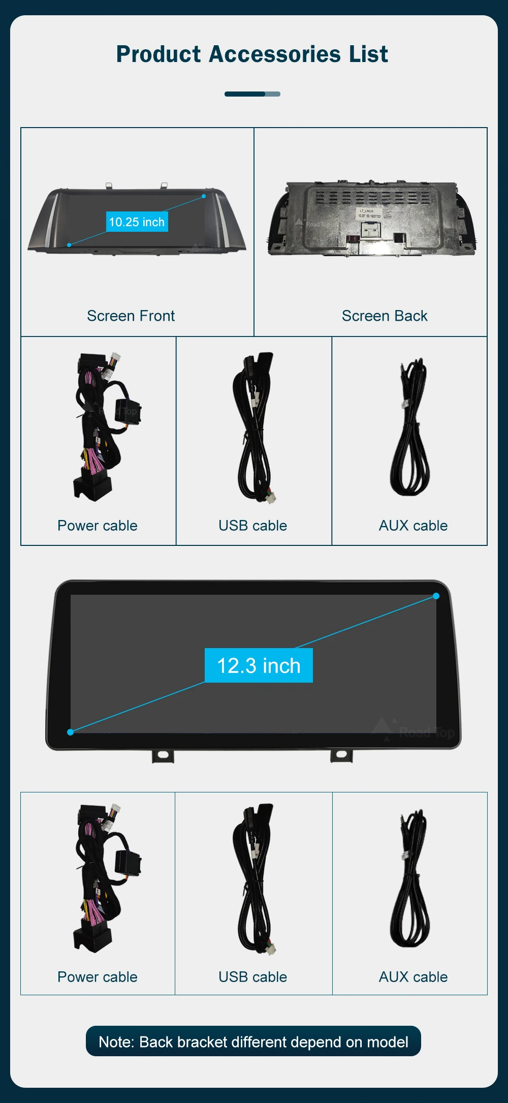 RoadTop 12.3 inch For BMW 5 Series 2011-2017 F10 F11 Linux HD Screen, Car Stereo Touchscreen, Support Wireless CarPlay, Android Auto, Mirrorlink, Retains OEM