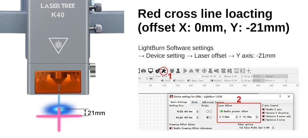 LASER TREE 40W Laser Module with Air Assist 8pcs Diodes 450nm TTL Blue Light Laser Head for Laser Engraver Cutter Tools