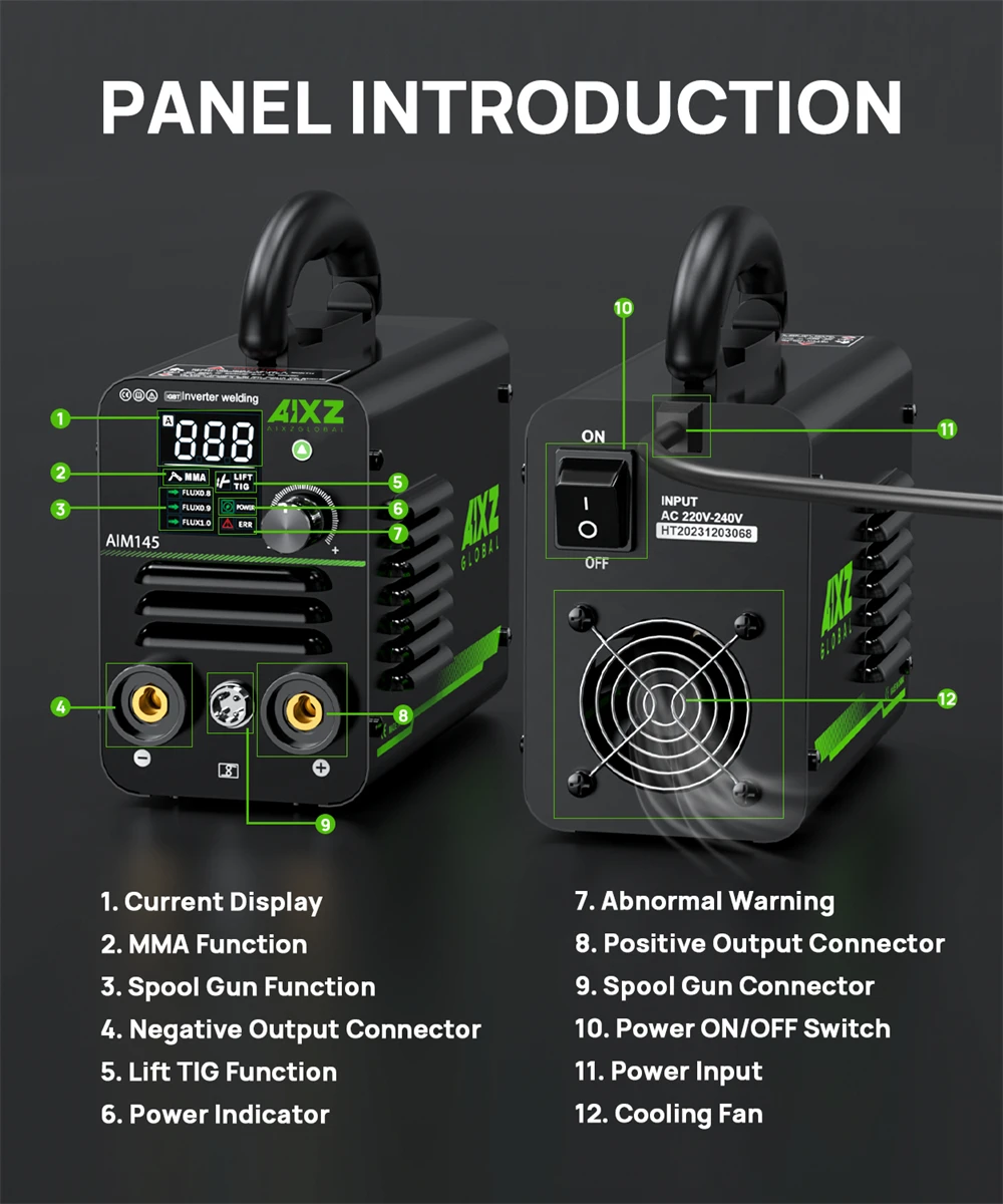 AIXZ 145A 3 in 1 Welding Machine Lift TIG/ARC MMA Welders MINI IGBT Inverter Welding With Spool Gun Protable Home Welder Tool